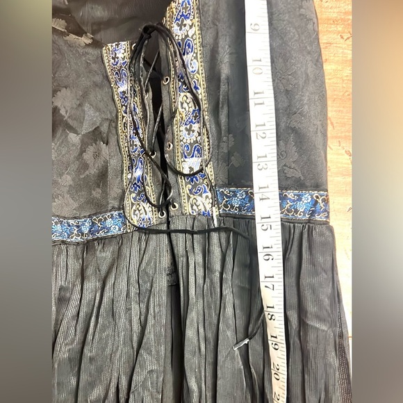 Victorian,Gothic Weighted Kaftan,Black & Blue,Exquisite Embroidery,Size Small - Picture 8 of 9